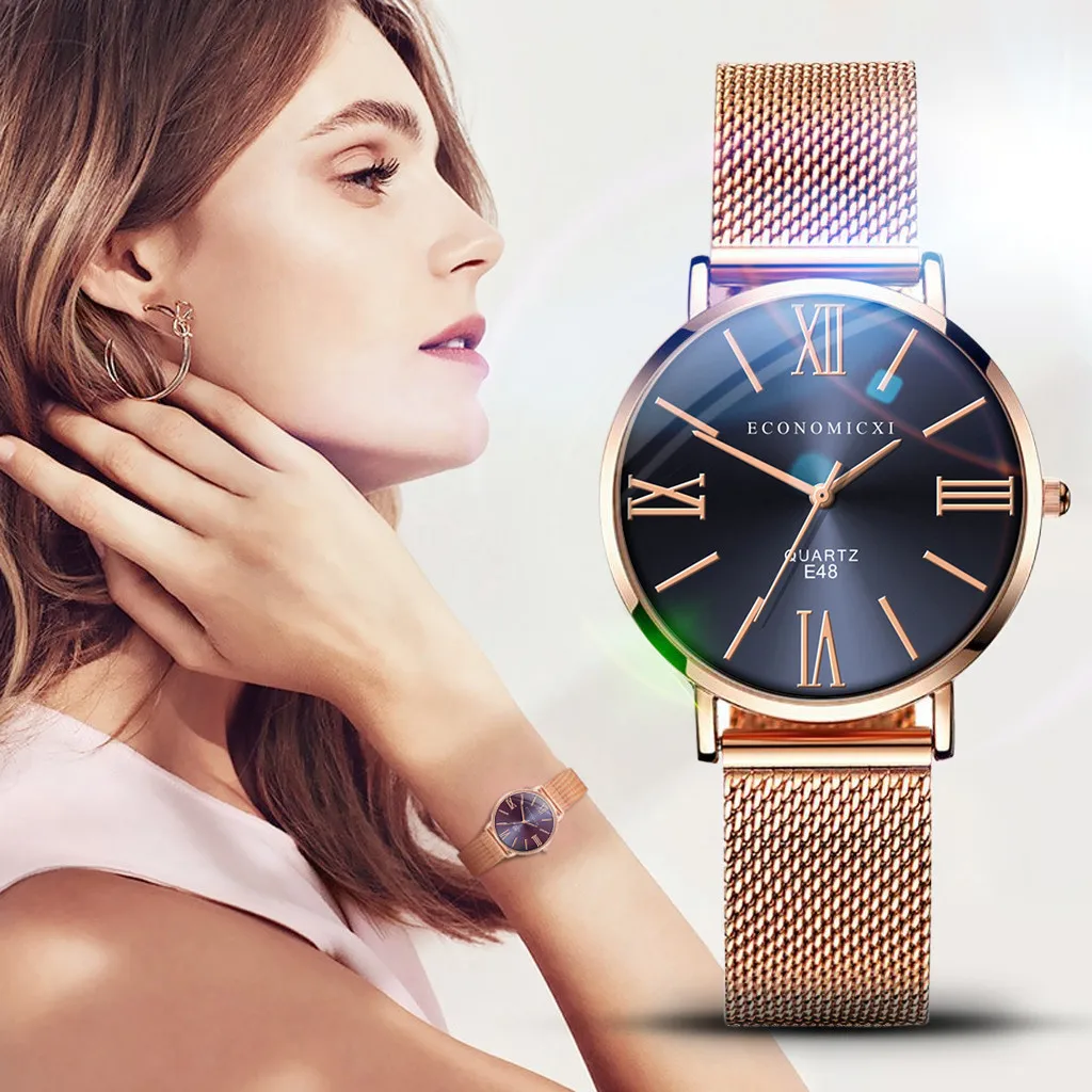 Reloj Mujer Fashion Women Watches Top Luxury Brand rose gold Female Clocks Mesh Steel Classic Lady Watch Dress Business Clock A5 | Наручные