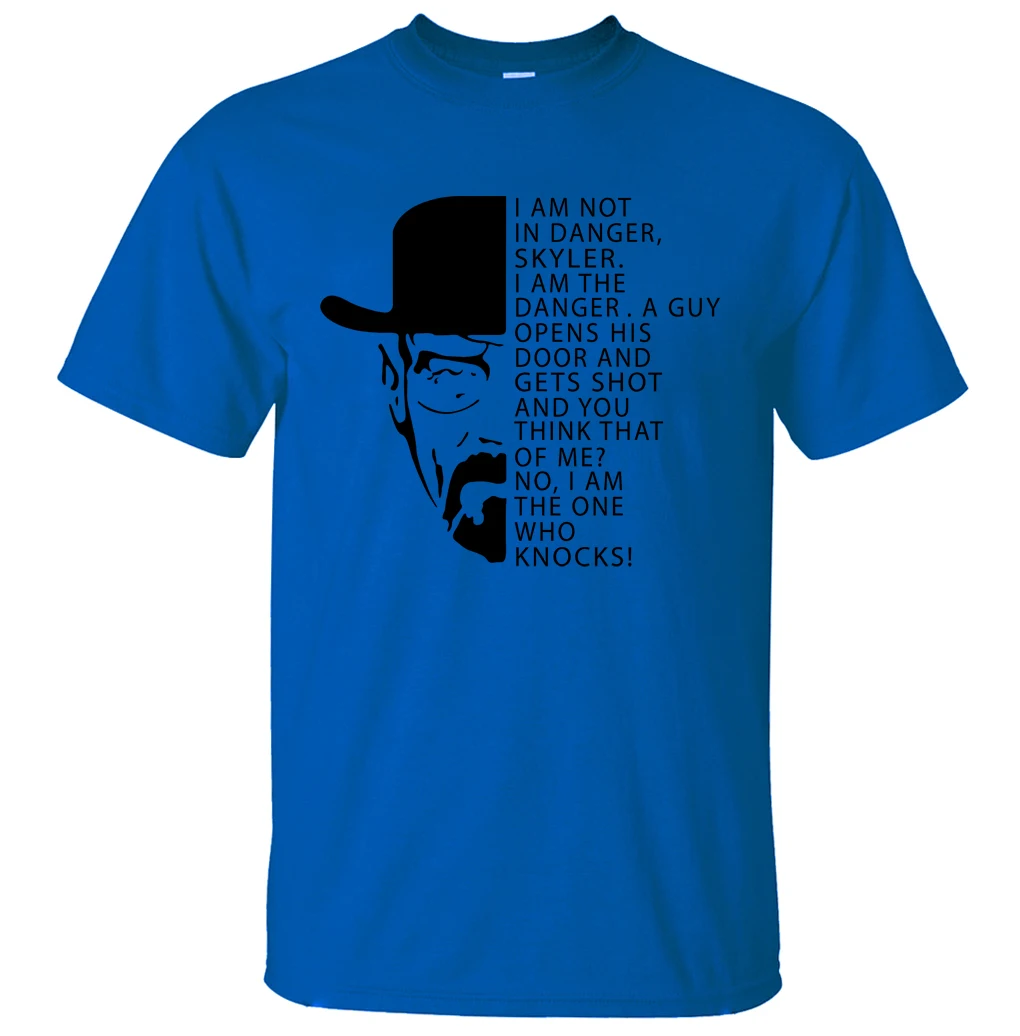 BREAKING BAD Heisenberg Мужская футболка s Летняя Повседневная Приталенная футболка с коротким рукавом хлопок хип-хоп стильная футболка S-2XL - Цвет: blue1
