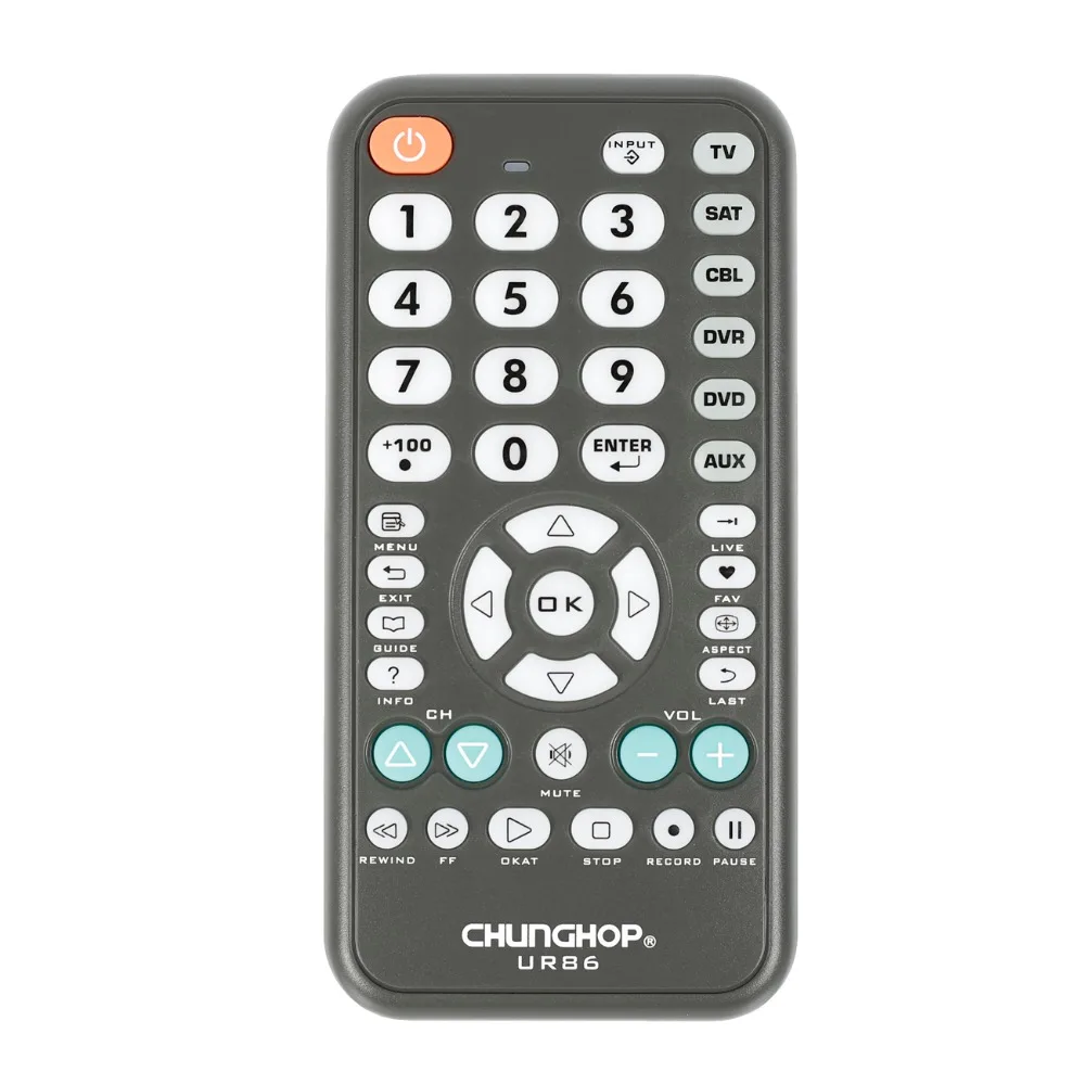 Универсальный пульт дистанционного управления для chunghop UR86 TV DVD SAT CBL DVR AUX