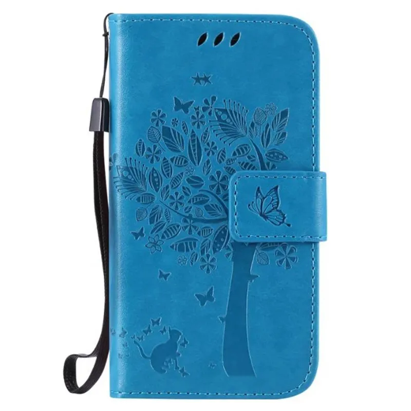 Кожаный чехол для coque samsung Galaxy Core Prime LTE G360 G360H чехол для coque samsung G360 сумки для мобильных телефонов+ держатель для карт - Цвет: Синий