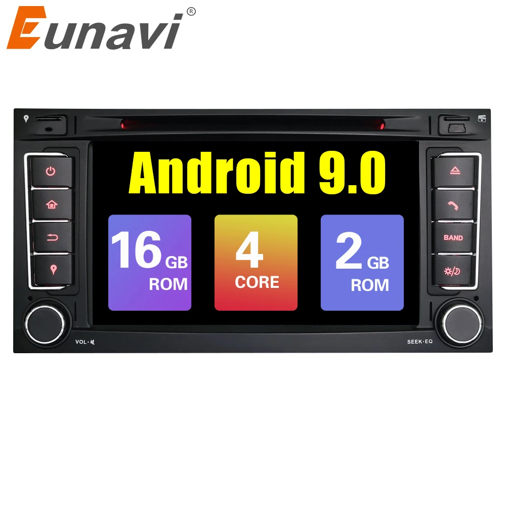 Eunavi Автомобильный мультимедийный плеер Android 9 gps 7 дюймов 2 DIN авторадио для VW/Volkswagen/Touareg Wifi fm-радио USB DVR 7056 PX30
