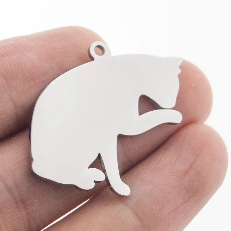 Risul a Licking paw cat подвеска из нержавеющей стали для кошки удостоверения личности