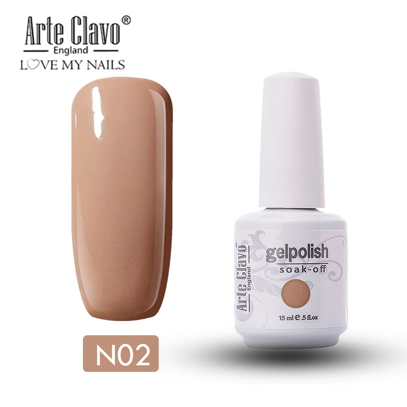 N02 Arte Clavo Гель-лак для ногтей 15 мл зеленая серия гель uv Vernis Гибридный гель лак для маникюра дизайн ногтей Белый Гель-лак замачиваемый - Цвет: N02