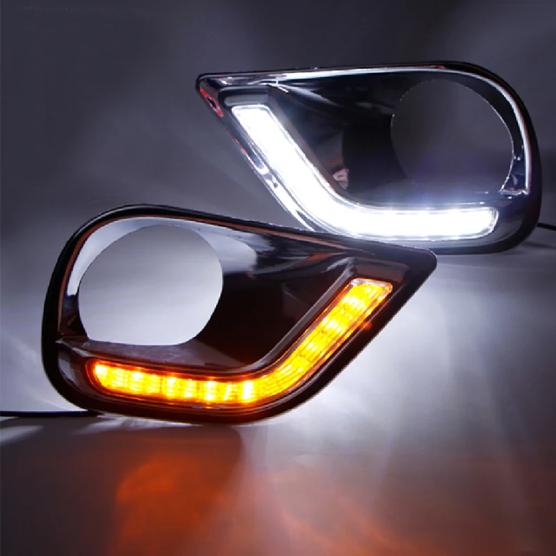 DRL для Toyota RAV4 RAV 4 2013 2014 2015 2016 LED дневные ходовые огни Противотуманные фары крышка