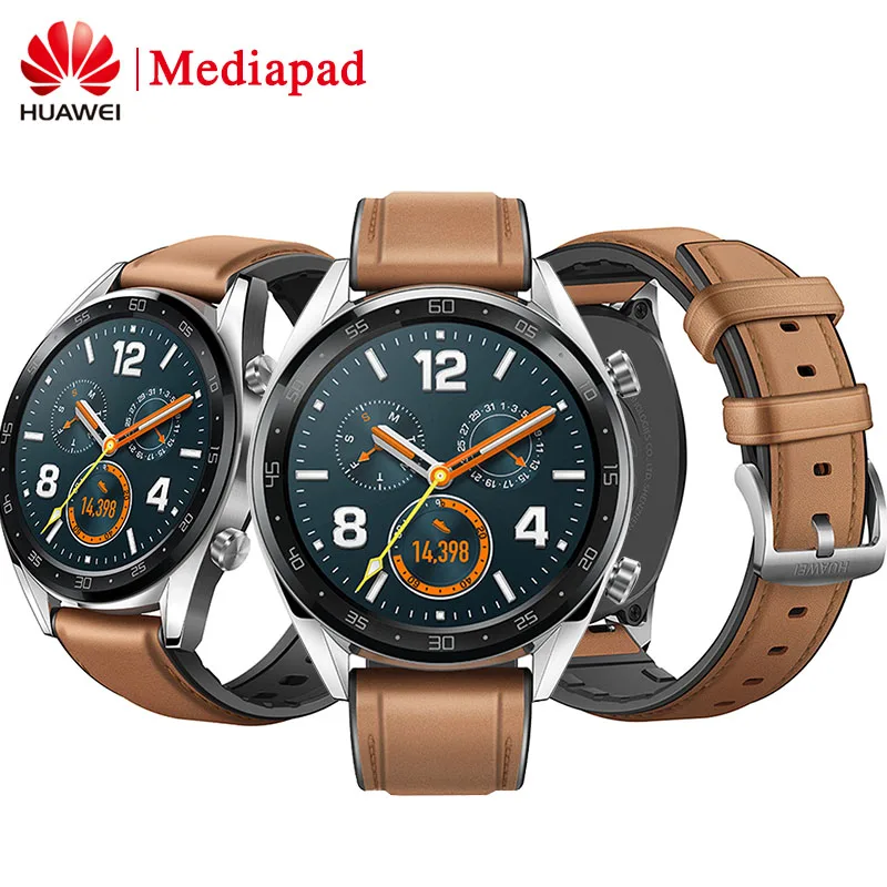 HUAWEI WATCH GT Смарт спортивные часы 1,39 дюймов AMOLED цветной экран Heartrate отчет gps плавание Бег Велоспорт сна монитор Часы