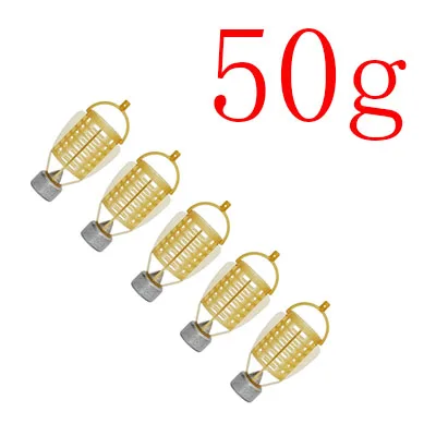 50g JSM 5 шт/лот 30 г-80 г рыболовные снасти для ловли карпа для рыбы, держатель для еды, клетка с свинцовым грузило для подледной рыбалки, оборудование, инструменты - Цвет: 50g