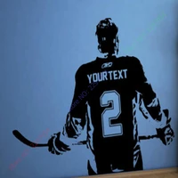 hockey player wall art decal sticker choose name number personalized home decor