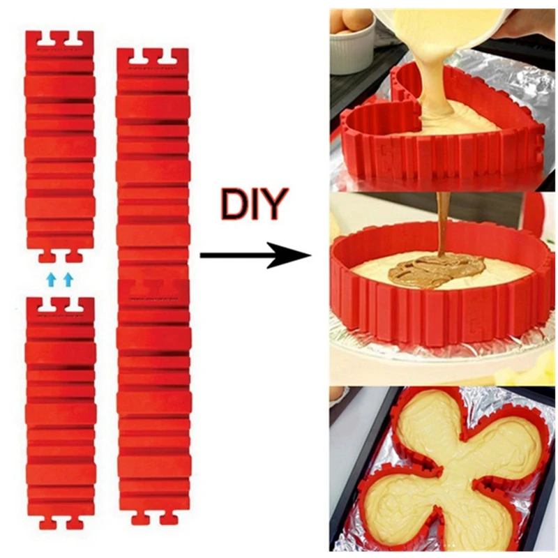 4PCS/SET Silicone cake mold DIY Combination Bake Cake Mould Mold Random Mosaic Shape baking tools Baking|Формы для тортов| |