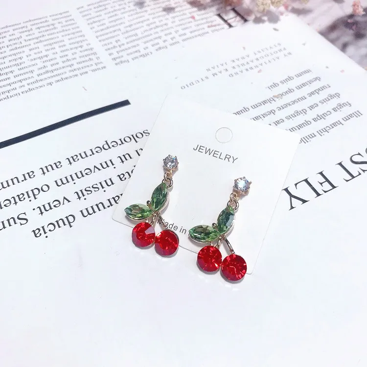 Вишневые серьги из кубического циркония гипоаллергенные модные ювелирные