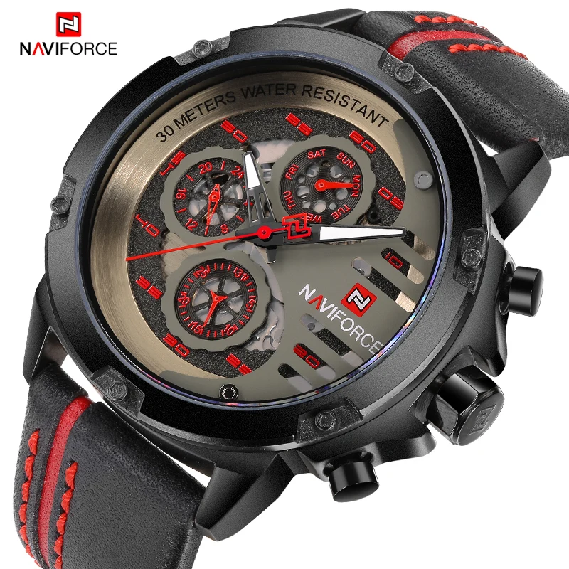 Часы NAVIFORCE мужские повседневные кварцевые водонепроницаемые|Кварцевые часы| |