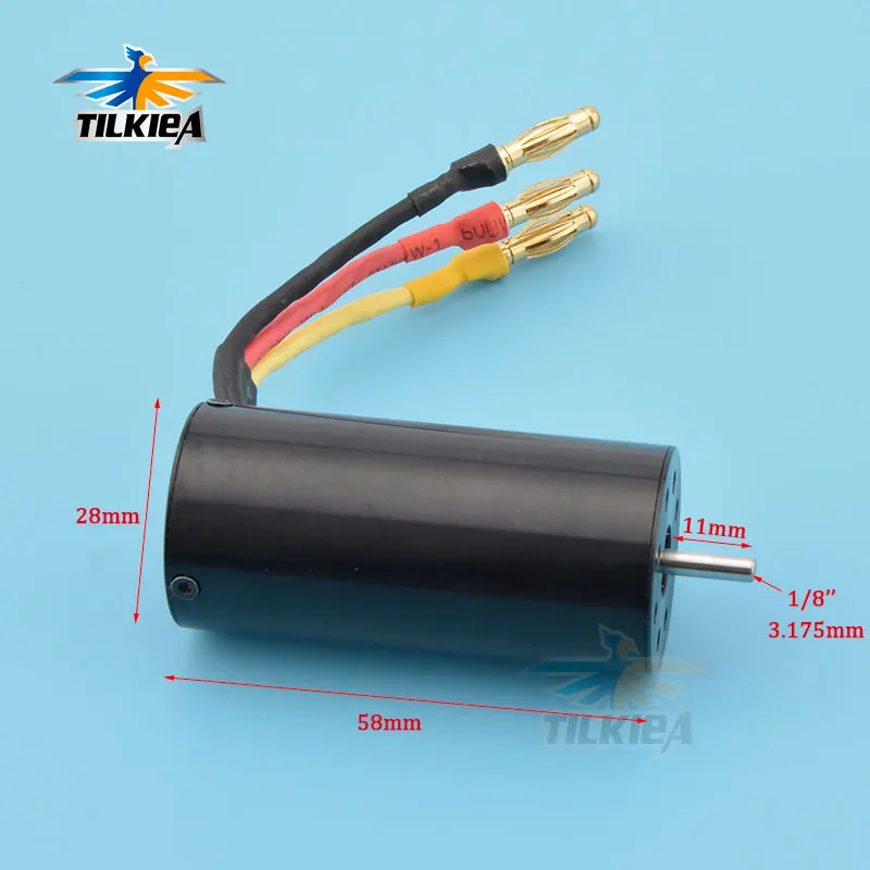 Rc лодка 2858 мотор бесщеточный двигатель 2800 rpm/v 4 полюса 1400 Вт 17.7A лучше для 3S