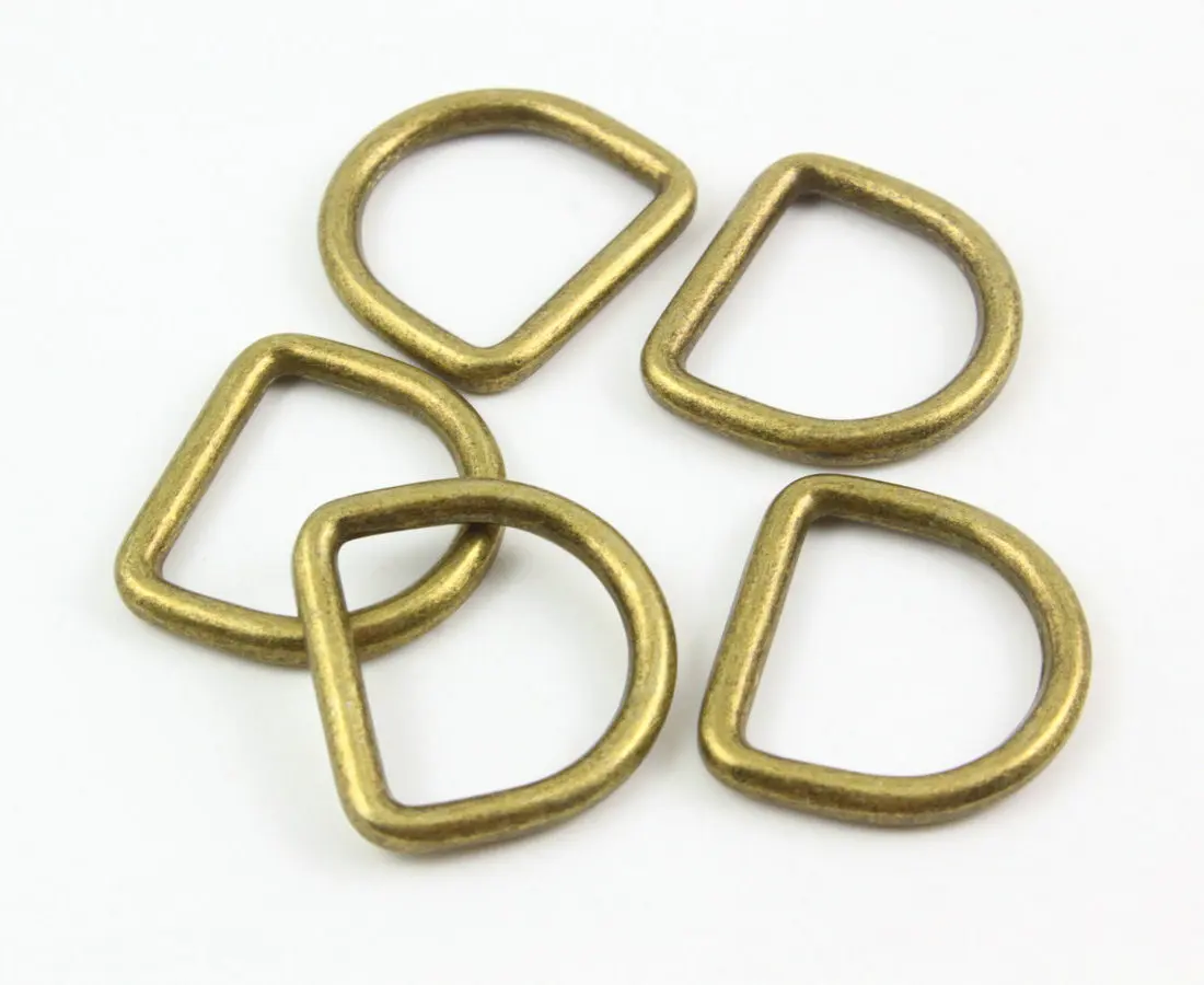 30 штук 20 мм античная латунь сварное металлическое D образное кольцо для сумочки