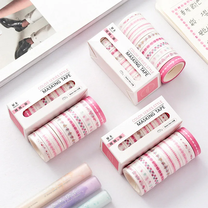 10 шт. винтажные маскировочные ленты с перьями|Офисный скотч| |