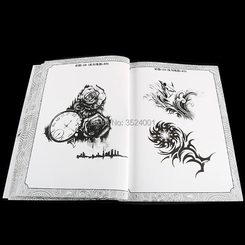 А4 104 страницы тату книга Орна для мужчин т цветок животные трафареты татуировки