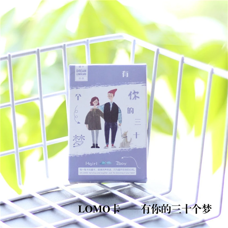 28pcs/set Message LOMO Card The 30 Dreams with you Japanese Mini 52*80mm Small Gift Bookmark Notes | Календари и визитки