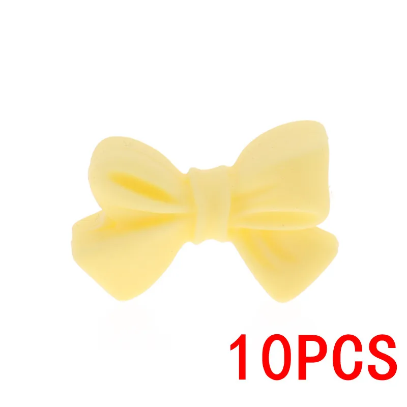 Cream Yellow33 10 шт., силиконовые бусины, пищевая бабочка, сделай сам, ремесла, Детские Прорезыватели, силиконовые бусины для прорезывания зубов, не содержит бисфенола, животные, силиконовые Грызуны - Цвет: Cream Yellow33
