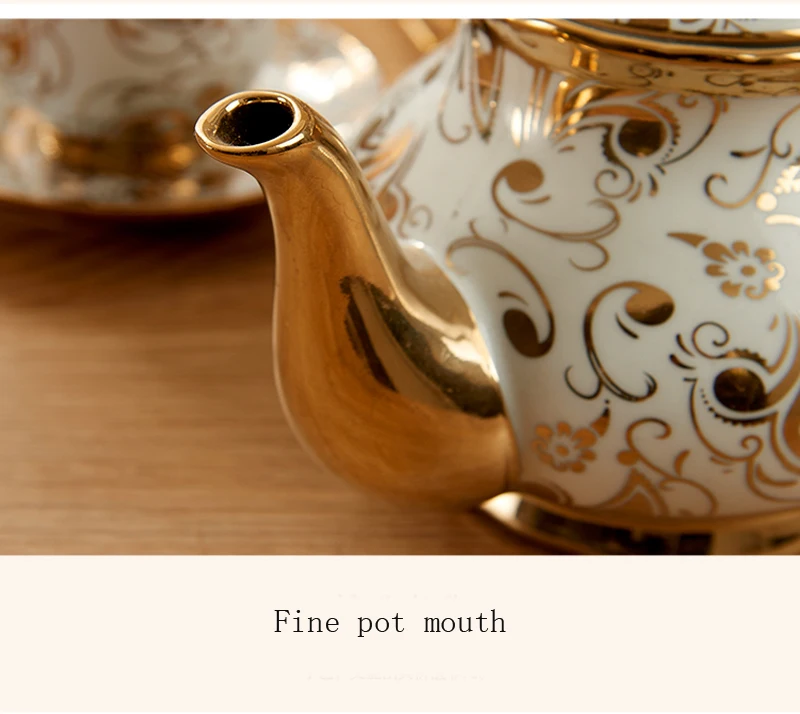 Europe Top-grade Bone China Coffee Set Tea Cup And Saucer Set Household Black Tea Cup and Mug teapot Wedding Gifts