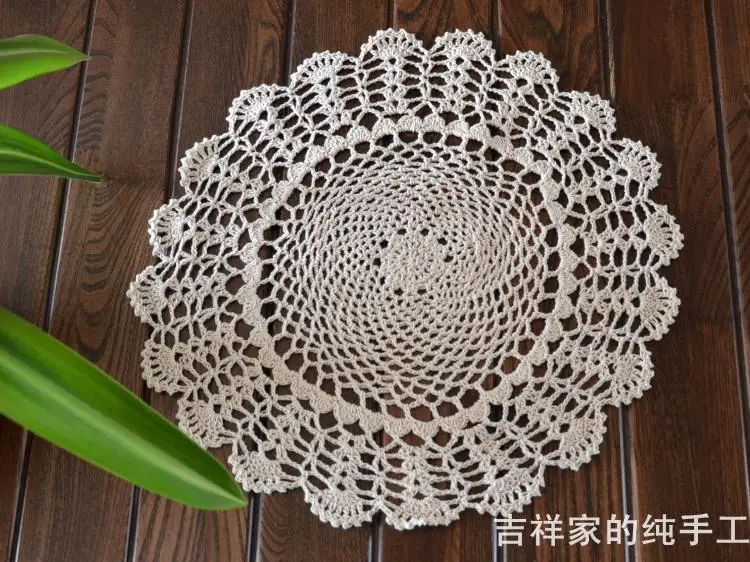 Новое поступление 2015 модные кружевные салфетки с цветами Белый Круглый Войлок в