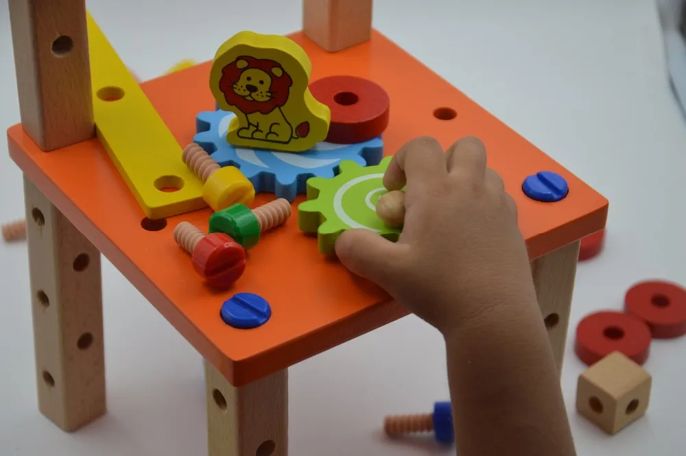 Детские съемные Деревянные игрушки многофункциональный стул разборка сборка