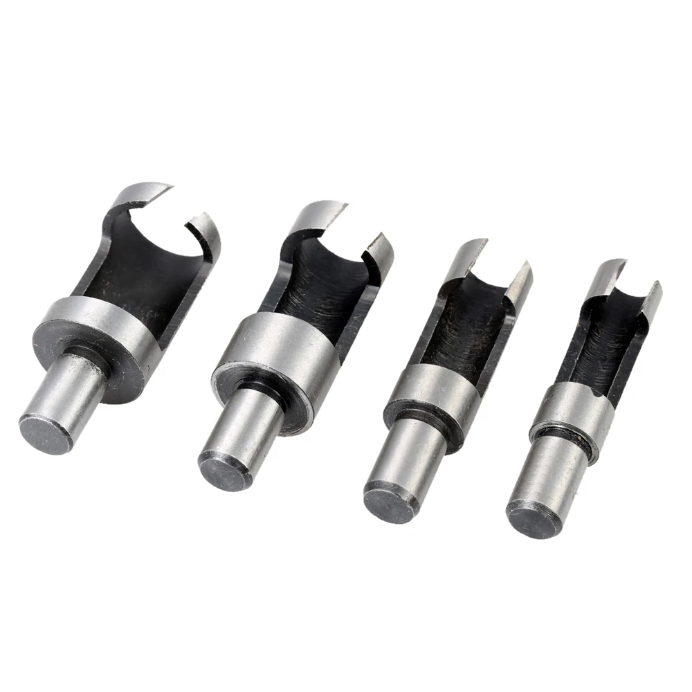 

4 Pcs/set Bored Hole Woodworking Tool Round Shank Carbon Steel Wood Working Plug Cutters Drill Bit Cork Drill Hole Saw Tool