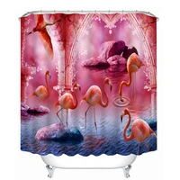 flamingo pattern pattern 3d shower curtain polyester fabric waterproof shower curtain eco friendly bathroom curtain home