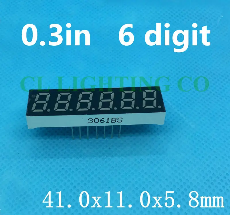 7-сегментный светодиодный дисплей 0 3 дюйма 3-дюймовый зеленый Nixie тюбик 6-битная