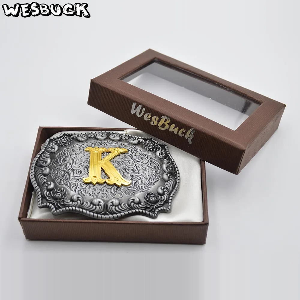 WesBuck брендовая прямоугольная 3D буква ковбойская пряжка ремня с женским и мужским