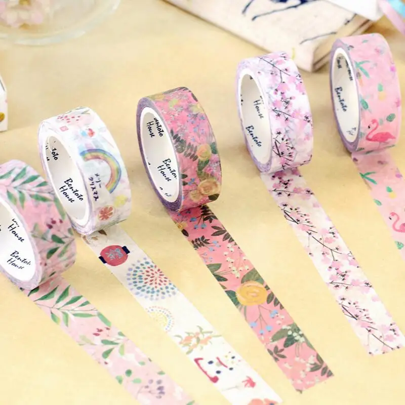 15 мм X 7 м милые Lotkawaii цветок еда Животные декоративные васи клейкие ленты DIY Скрапбукинг Маскировочная лента школьные офисные принадлежности