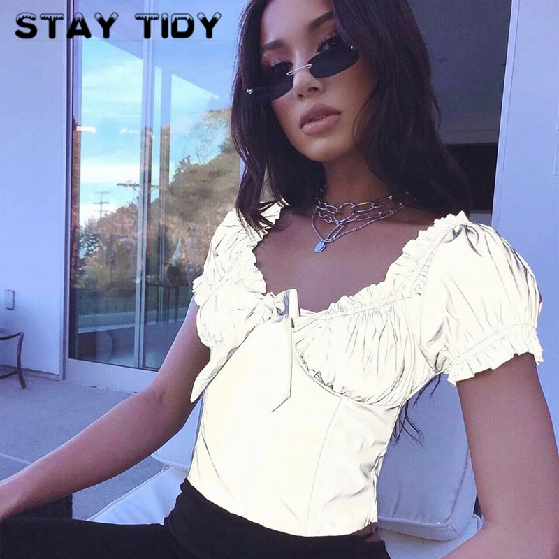 STAY TIDY серая Светоотражающая плиссированная боковая молния с рукавами фонариками