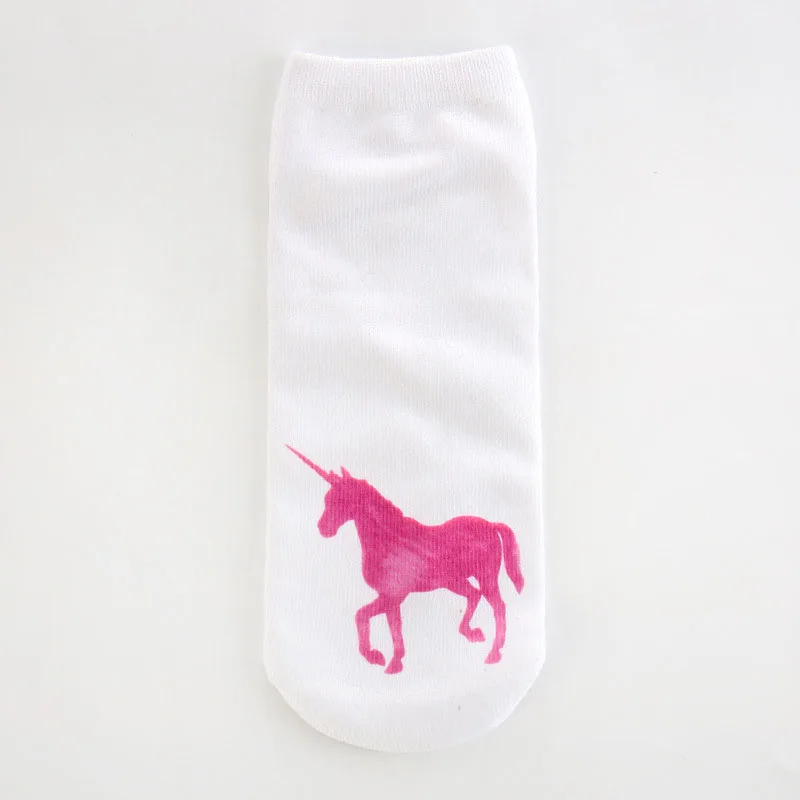 16 Trend Cute 3D Print Socks Women Ankle Socks Cartoon Animal Unicorn 3D Printing Sock Art Socks female - Цвет: 16