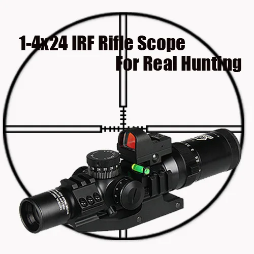 Canis Latrans Тактический 1 4x24 IRF прицел с 1X Мини red dot Сфера и сфера пузырьковый уровень