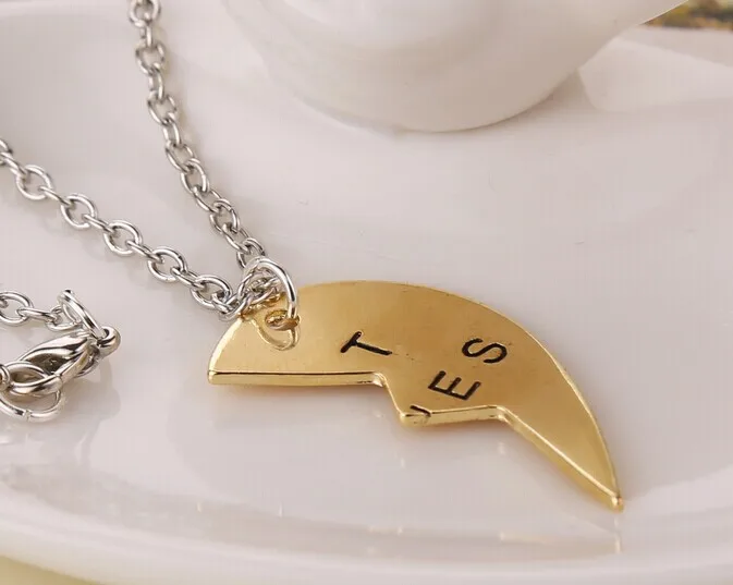 ZRM 20sets/lot Wholesale Fashion Jewelry Broken Heart 3 Parts And 2 Best Bitches Pendant Necklaces | Украшения и аксессуары