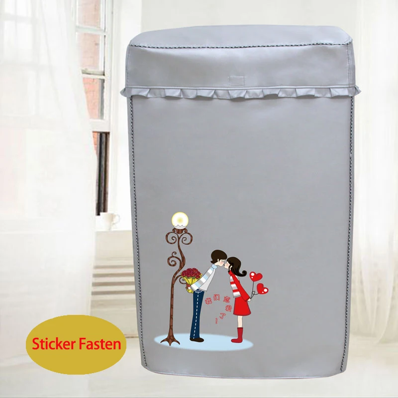 Sticker Fasten SRYSJS Серебряный солнцезащитный крем выше открывающийся чехол для стиральной машины для дома с полиэстеровым серебряным покрытием пылезащитный и водонепроницаемый - Цвет: Sticker Fasten