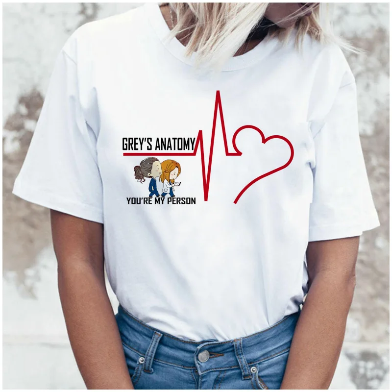 2377 GREYS Anatomy You're My Person новая футболка женская футболка корейский стиль harajuku Женская ulzzang Эстетическая футболка рубашка - Цвет: 2377