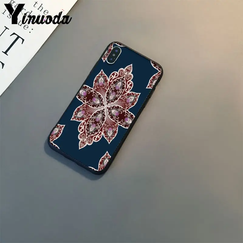 Yinuoda синий Тотем Мандала Цветок на заказ фото телефон чехол для iPhone 6S 6plus 7plus 8 8Plus X