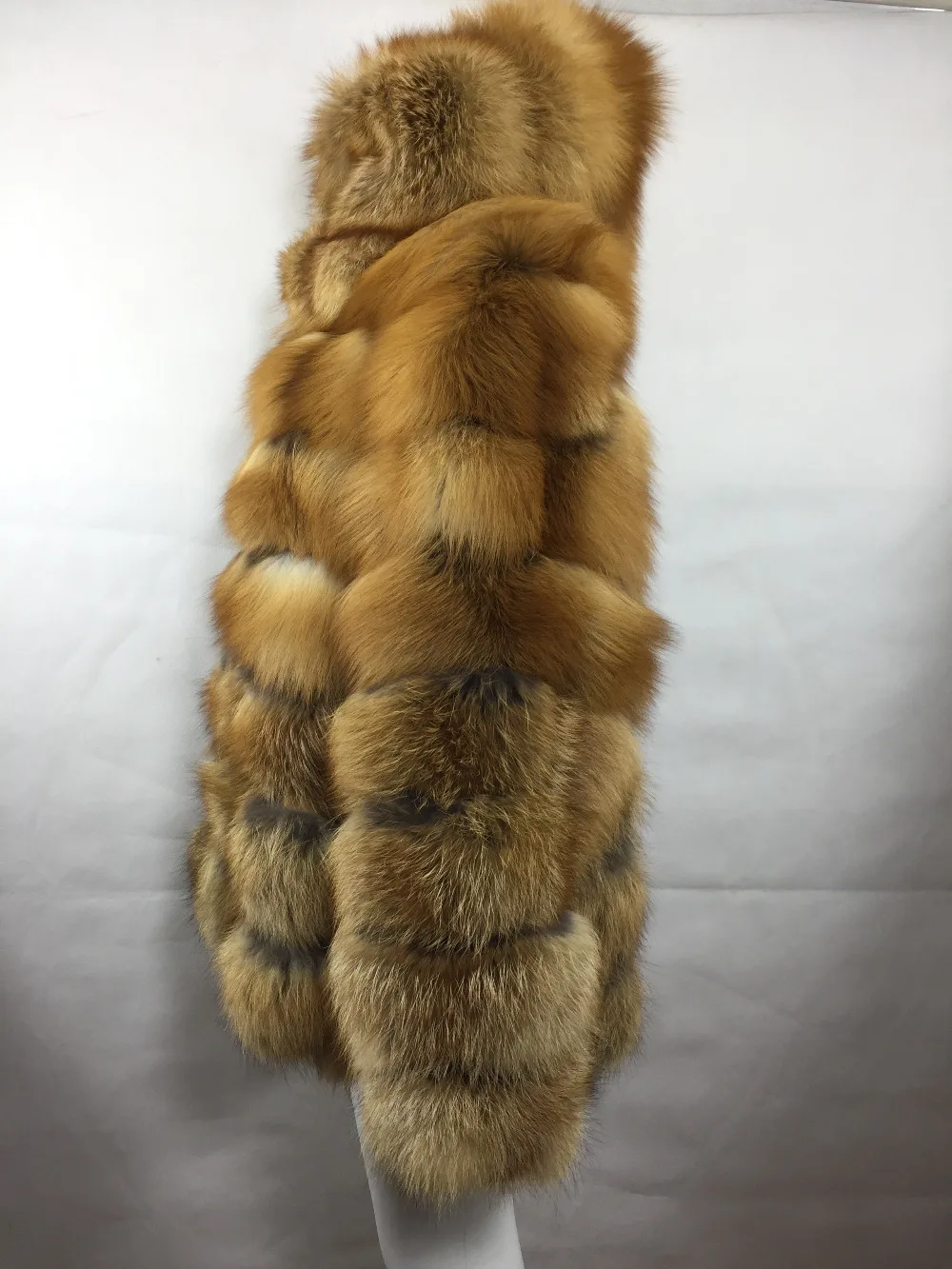 MLHXFUR заказ 70 см красный меха лисы куртка с капюшоном большой капюшон отделка