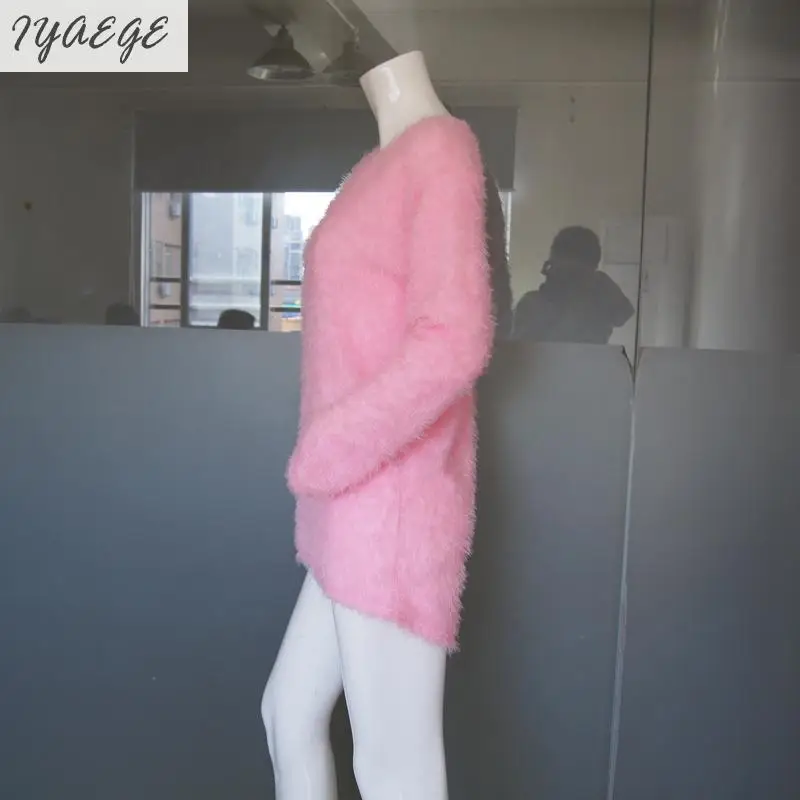 Женский пуловер вязаный свитер джемпер с круглым вырезом пуловеры повседневный