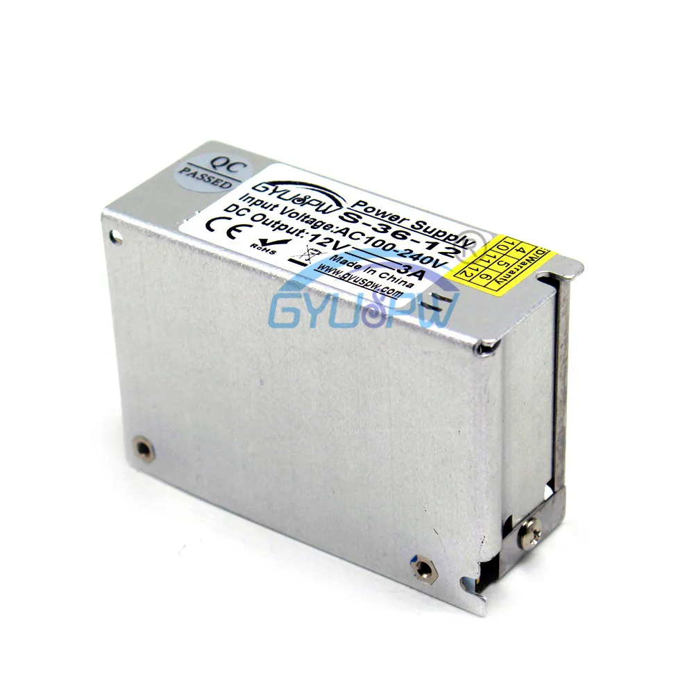 Высокое качество 36 Вт 3A 12 в импульсный источник питания DC SMPS вход AC100V-240V 12В выход для светодиодные ленты светильник