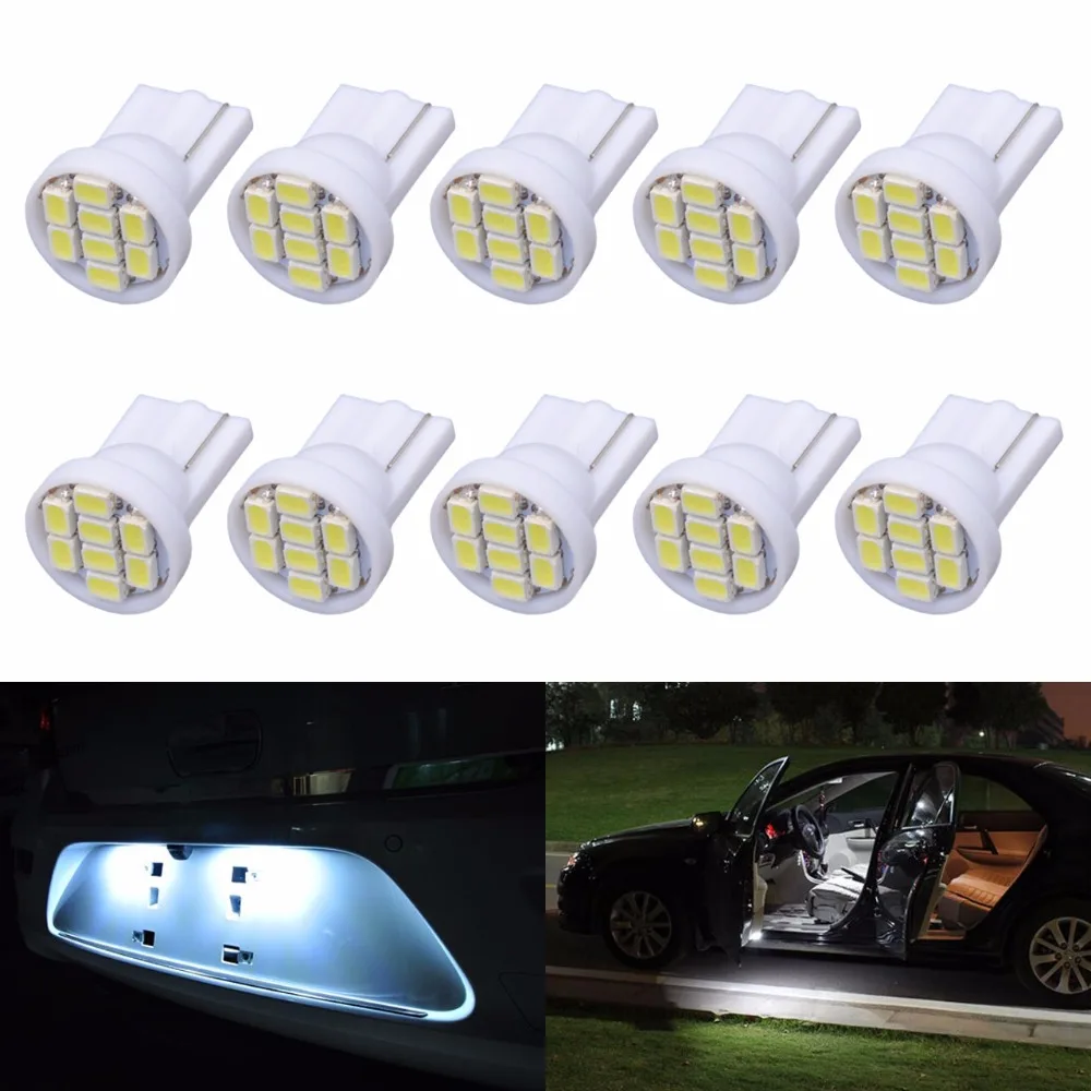 10 шт. T10 W5W 2825 175 168 558 Автомобильный светодиодный 1206 8 SMD укрыты внутренной сводной