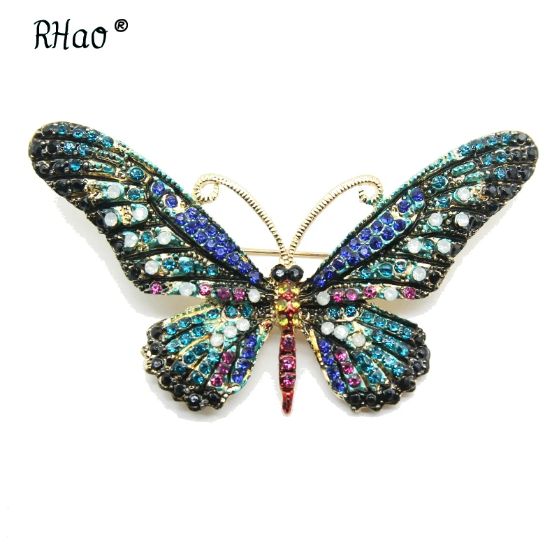 RHao Classic Multi эмалированная брошь с бабочкой pins для женщин и мужчин Suit Coat clothing jewelry