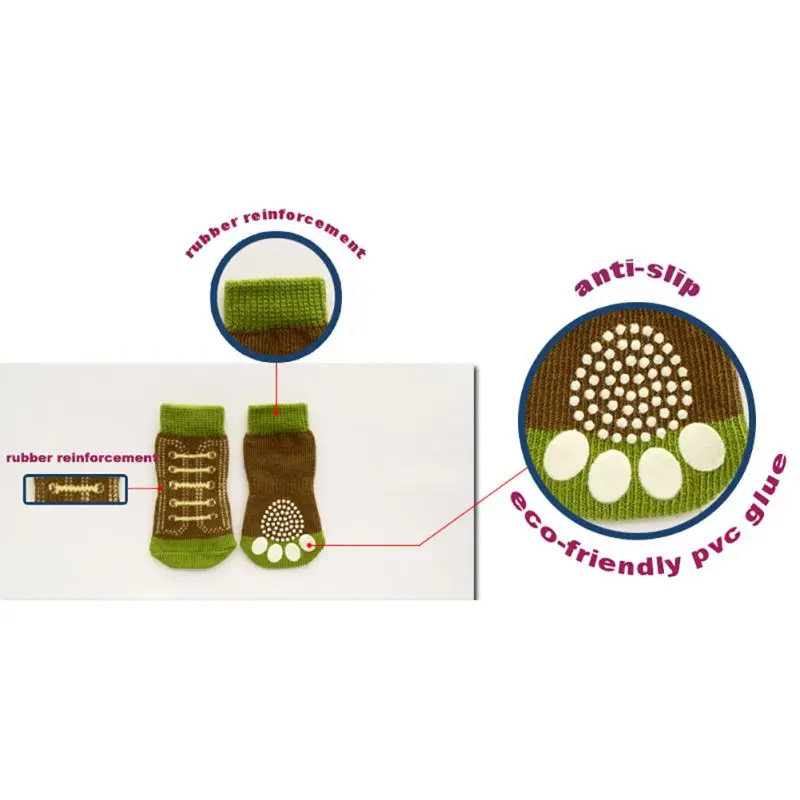 4 шт./упак. модные милые носки для питомцев с изображением щенков и собак