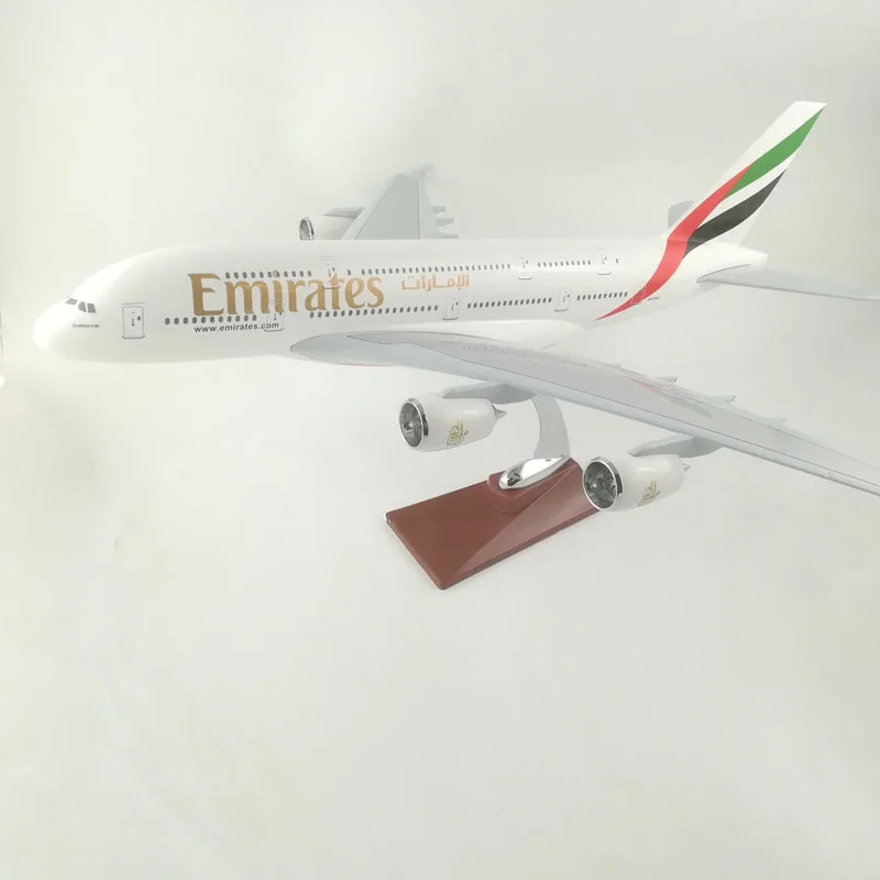 

45-47CM Emirates A380 Resin Aeroplane Models Static Plane Aircraft Models Stand Toy Collections Gift Free EMS express shipping