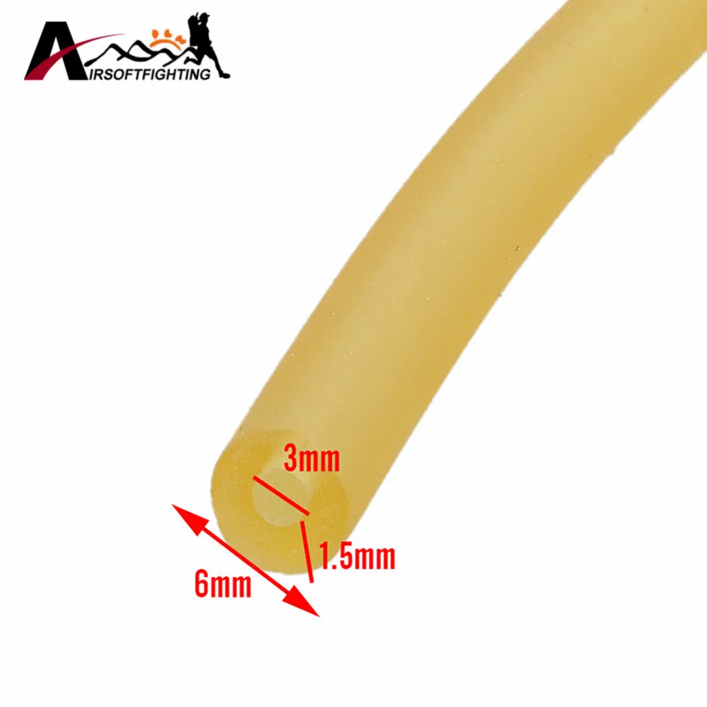 

5M Long Yellow Slingshot Natural Latex Replacement 3mm x 6mm Rubber Band Tube for Outdoor Hunting Slingshot Catapult Rubber