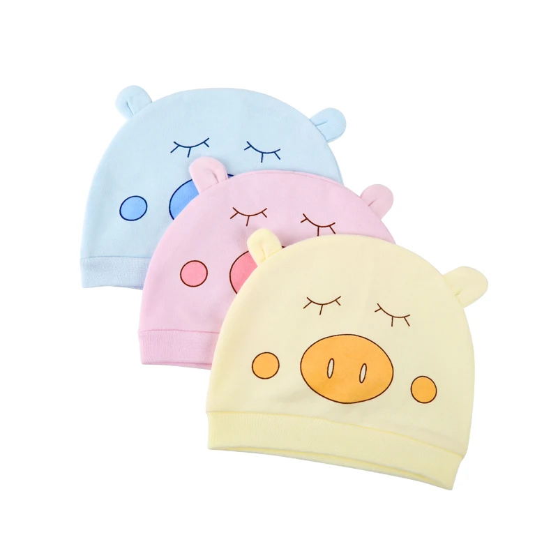 MezyTicky Summer 3pcs/pack Baby hat infant Cute Cotton Beanie hats for Newborns girls soft handmade quality Toddler Cartoon caps | Детская