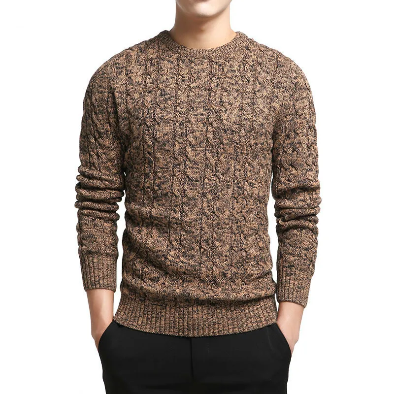 Cotton Sweater Men Long Sleeve Autumn Pullovers And Sweater Coats O Neck Social Pullovers Slim Pull Homme Autumn M-3xl Newest - Цвет: Khaki