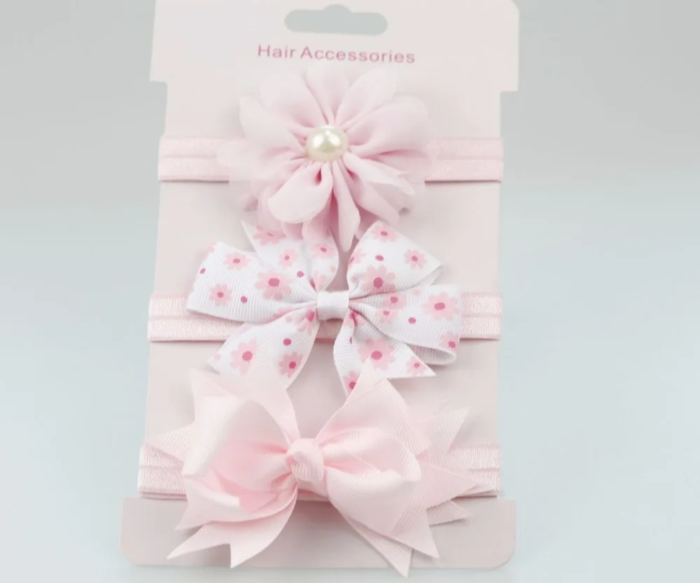 Распродажа 3 предмета эластичный Цветочный венок ободок для маленьких девочек и