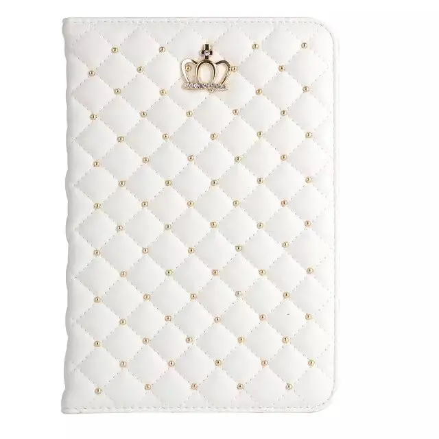 white Модная одежда для девочек Чехол для iPad 6 6th поколения 5 5th 9,7 Air 1 2 Корона со стразами из искусственной кожи чехол-подставка Funda Capa+ пленка+ ручка - Цвет: white