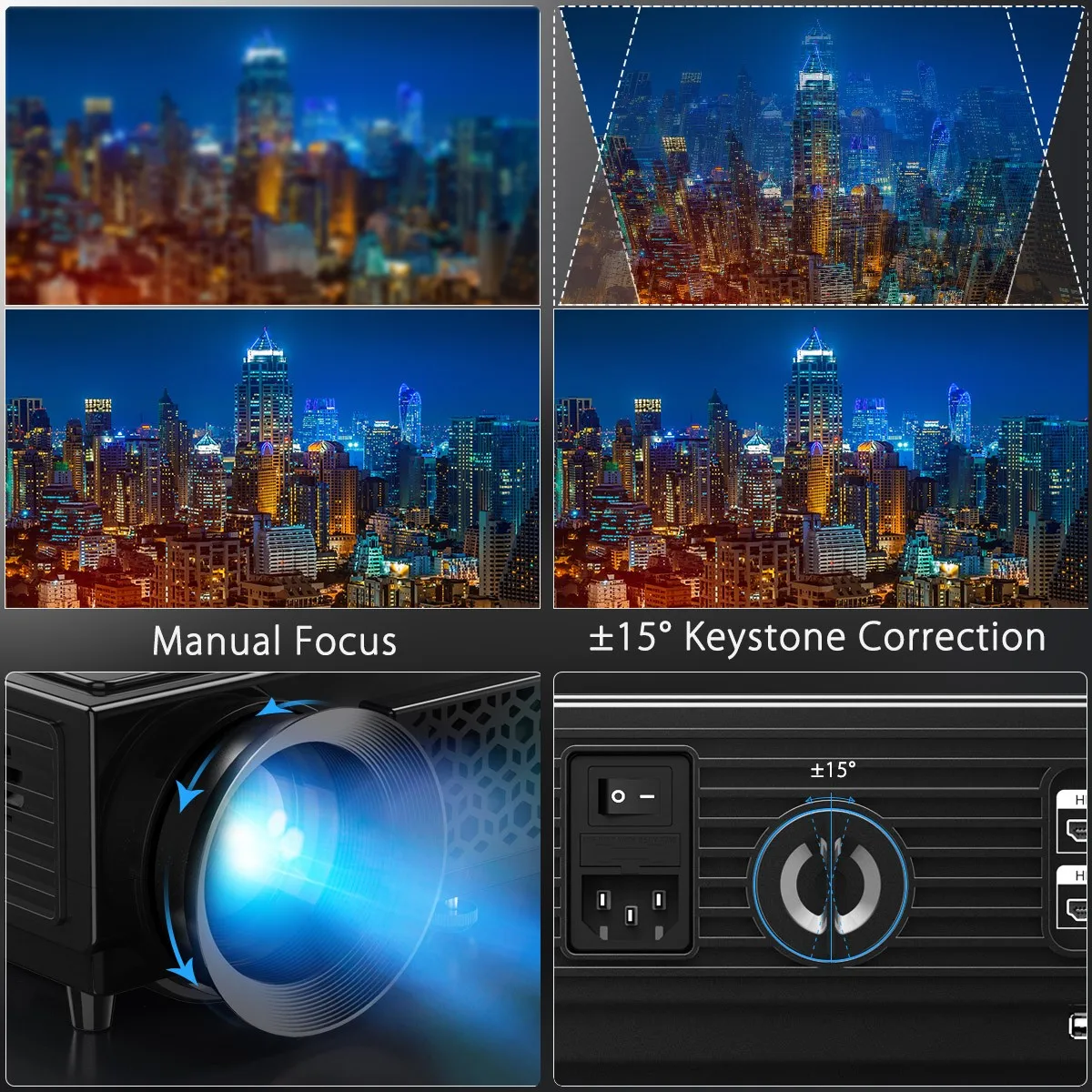 Excelvan 96+ проектор для домашнего кинотеатра 1280x800 1080P Портативный 5,8 ”TFT lcd HD 3000 люмен светодиодный проектор для ноутбука/телефона