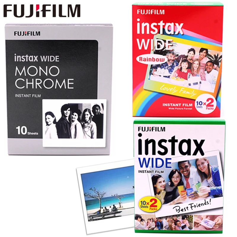 

Оригинальная мгновенная пленка Fujifilm Instax 10-100 листов, белая/Радужная/монохромная для камеры Fuji Instant 300/200/210/100/500AF