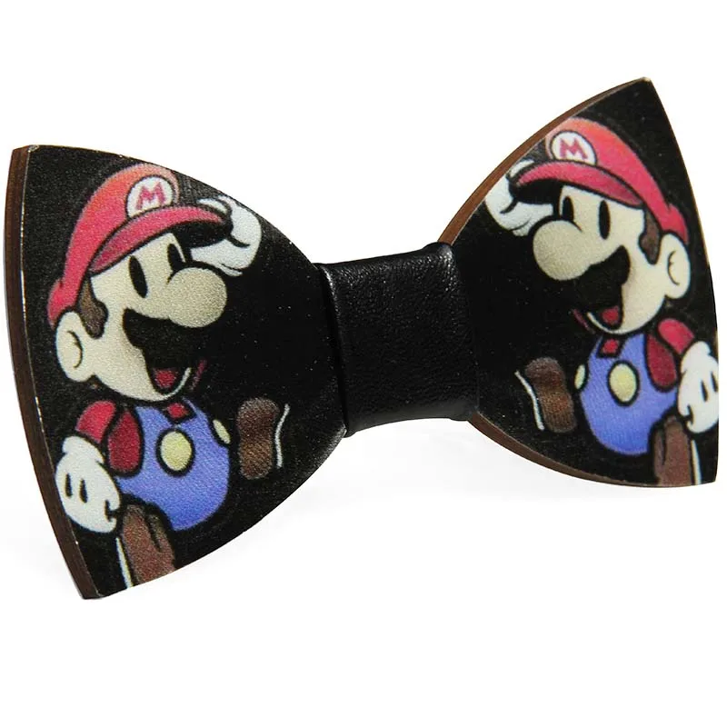 Модные Weastern деревянный с бантом для свадьбы красочные Bowties галстук звездное небо
